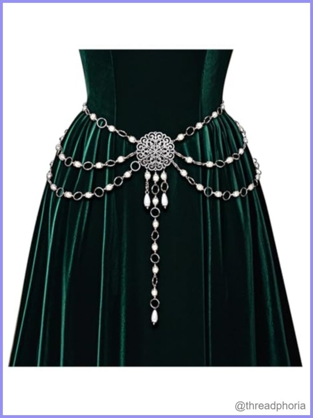 Renaissance Chain Belt Medieval Witch Cosplay Silver Metal Adjustable